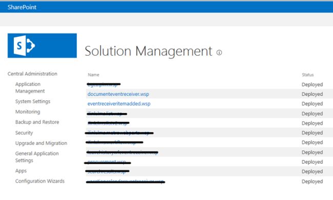 Manage Farm Solution